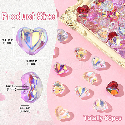 80Pcs 8 Colors Electroplate Transparent Glass Beads EGLA-YW0005-66-1