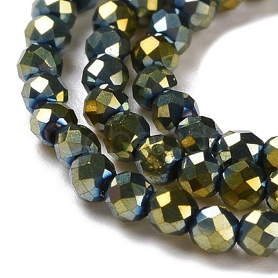 Electroplate Glass Beads Strands GLAA-H021-01A-FP05-1