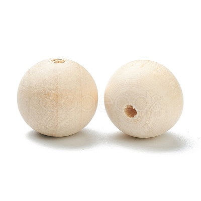 Natural Unfinished Wood Beads WOOD-XCP0001-19I-1