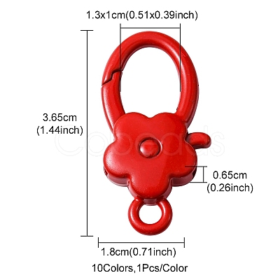 10Pcs Spray Painted Alloy Lobster Claw Clasps FIND-YW0001-58-1