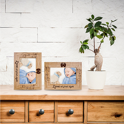 Natural Wood Photo Frames DIY-WH0247-007-1