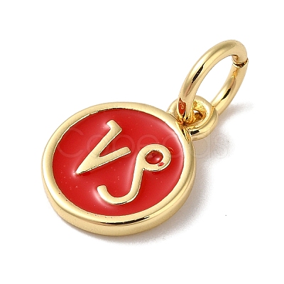 Real 18K Gold Plated Brass Enamel Charms KK-L216-001G-G03-1
