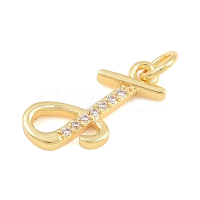Brass Micro Pave Clear Cubic Zirconia Pendants CU-CBA7939-01T-G-1