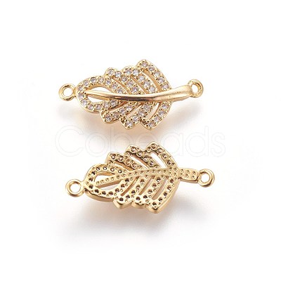 Brass Micro Pave Cubic Zirconia Links ZIRC-E161-29A-G-1