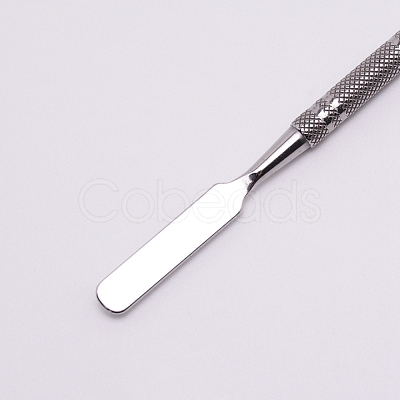 Stainless Steel Color Palette and Double Head Spoon Palette Spatulas Stick Rod MRMJ-WH0062-41P-1