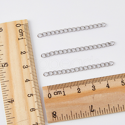 150Pcs 304 Stainless Steel Curb Chains Extender STAS-DC0013-10-1