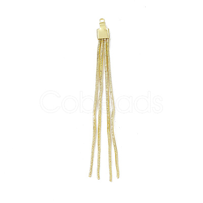 Brass Round Snake Chains Tassel Big Pendants KK-P227-07G-1