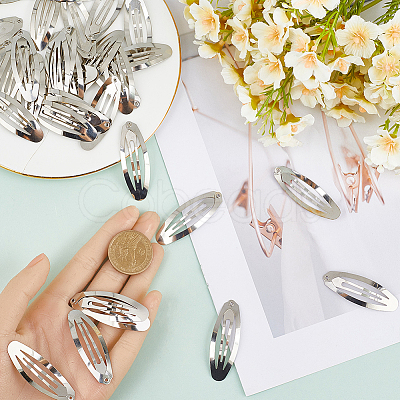 100Pcs Iron Hair Clip Findings PHAR-SC0001-002B-1