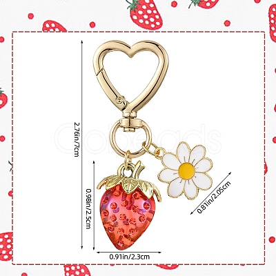 Acrylic Strawberry Pendant Decoration HJEW-SW00120-01-1