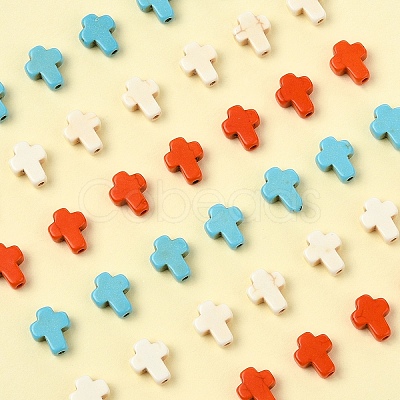 90Pcs 3 Colors Synthetic Turquoise Beads TURQ-YW0001-07-1