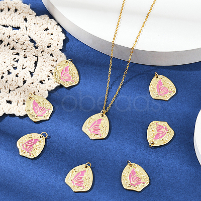 8Pcs Rack Plating Brass Enamel Pendants KK-BBC0020-68-1