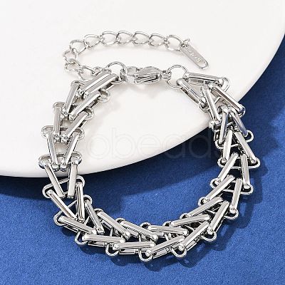 304 Stainless Steel Link Chain Bracelets for Women LS-BJEW-C113-01P-1