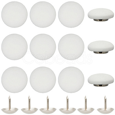 36Pcs Flat Round Cloth Cap Nail Buttons BUTT-CY0001-34B-1