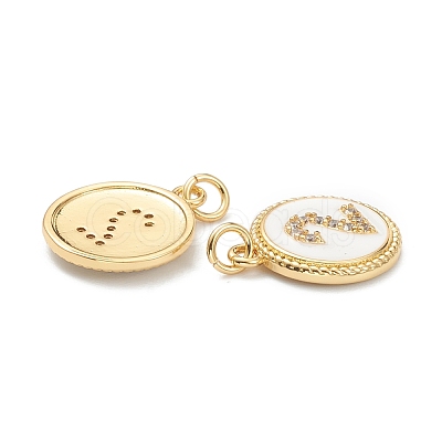 Brass Micro Pave Clear Cubic Zirconia Charms ZIRC-J040-44G-02-1