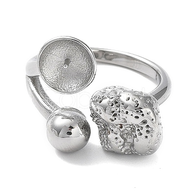 Non-Tarnish 304 Stainless Steel Open Cuff Ring Findings STAS-K263-03P-1