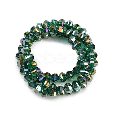 Electroplate Transparent Glass Beads Strands EGLA-B011-08A-AB04-1