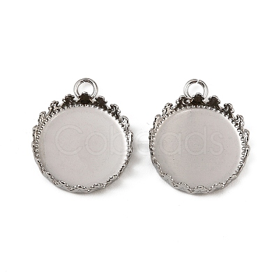 304 Stainless Steel Pendant Cabochon Settings STAS-NH0003-03P-01-1
