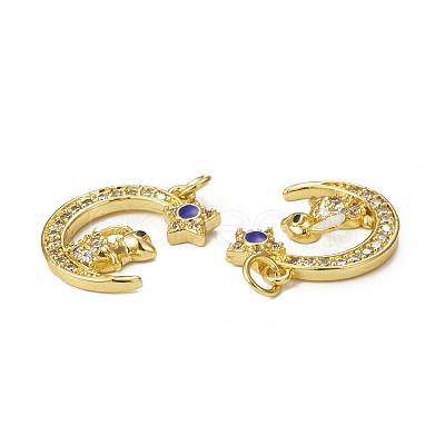 Brass Micro Pave Cubic Zirconia Pendants KK-E068-VB008-1