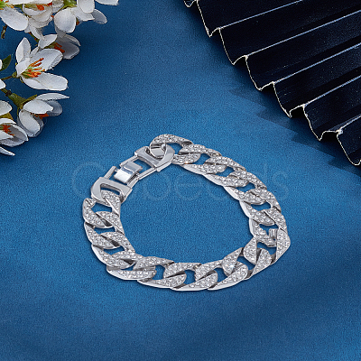 1Pc Alloy Leaf Link Chain Bracelets for Women BJEW-LP0001-63-1