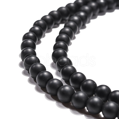 Synthetic Black Stone Beads Strands G-G508-6MM-1