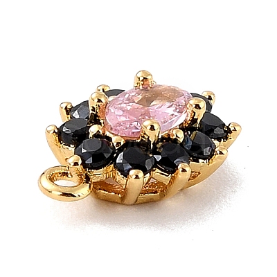 Eco-Friendly Brass Micro Pave Cubic Zirconia Charms ZIRC-C027-12G-06-RS-1