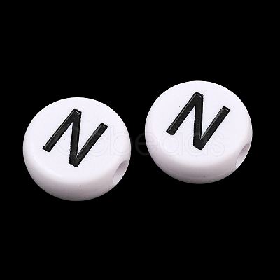 Opaque White Acrylic European Beads AC-CBA3BDD-01N-1