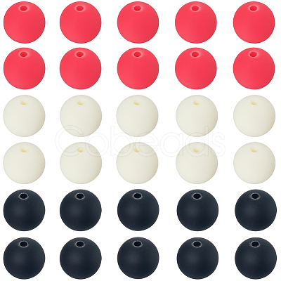 Rubberized Style Imitated Silicone Acrylic Beads MACR-PA0001-06B-05-1