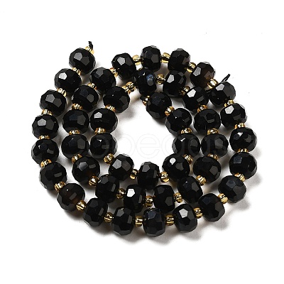 Natural Black Onyx(Dyed & Heated) Beads Strands G-P508-A03-01-1