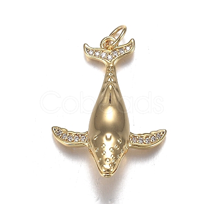 Brass Micro Clear Cubic Zirconia Pendants X-ZIRC-F120-072G-1