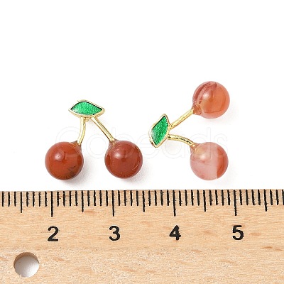 Natural Agate Fruit Pendants KK-B140-01G-1