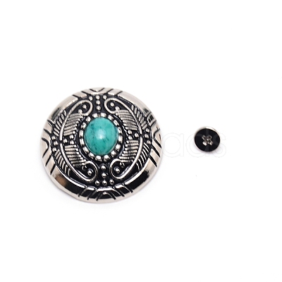 1-Hole Alloy & Cat eye Turquoise Decorative Rivets PALLOY-WH0092-10B-P-1