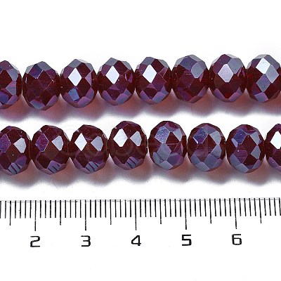 Electroplate Transparent Glass Beads Strands EGLA-XCP0001-16-1