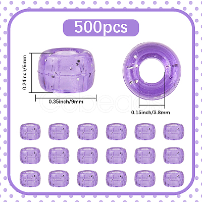 500Pcs Transparent Plastic Beads KY-SP0001-54A-1