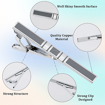 4Pcs 4 Styles Brass Tie Clip KK-GF0001-18-1