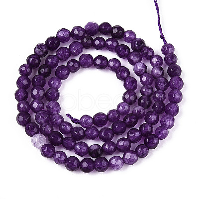 Dyed Natural White Jade Beads Strands X-G-T139-4mm-60-13-1