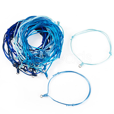 50Pcs 5 Colors Adjustable Nylon Cord Bracelet Making BJEW-TA00670-1