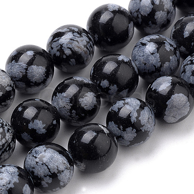 Natural Snowflake Obsidian Beads Strands X-G-S259-20-6mm-1