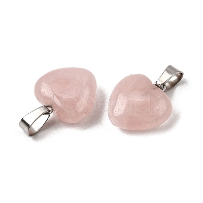 Natural Rose Quartz Pendants G-I311-A13-1