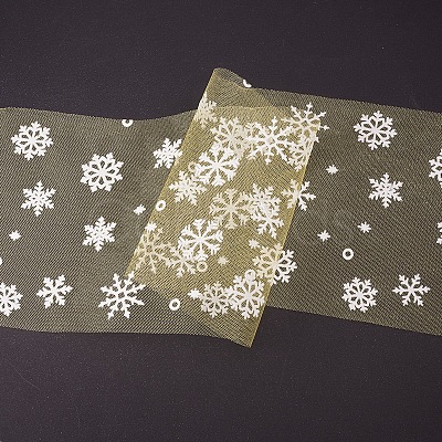 Snowflake Deco Mesh Ribbons OCOR-P010-G04-1