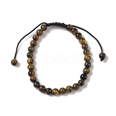 6mm Round Natural Tiger Iron Braided Bead Bracelets BJEW-C067-01A-04-1