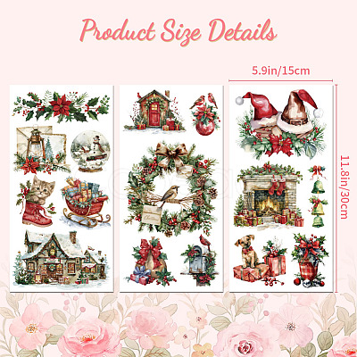 3 Sheets 3 Styles PVC Waterproof Decorative Stickers DIY-WH0404-182-1