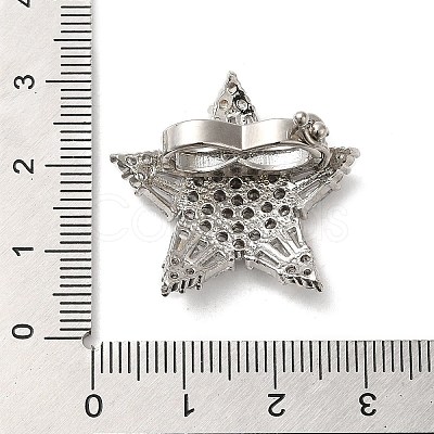 Rack Plating Brass Micro Pave Clear Cubic Zirconia Twister Clasps KK-F863-06P-1