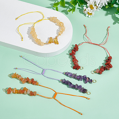 7Pcs 7 Styles Chakra Nylon Cord Bracelet Making AJEW-UN00026-1