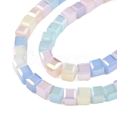 Electroplate Transparent Glass Beads Strands EGLA-N002-41-05-1