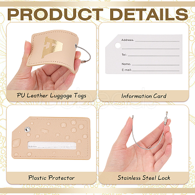 PU Leather Luggage Tag AJEW-WH20010-81A-1