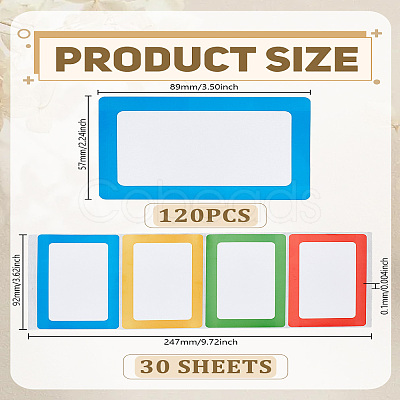 30 Sheets Brass Name Tag Waterproof Blank Stickers DIY-LP0004-06-1