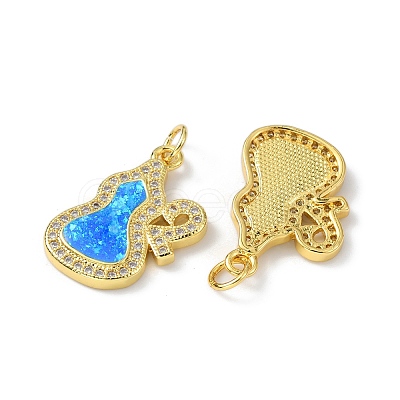 Brass Micro Pave Cubic Zirconia Pendants KK-A197-30G-1