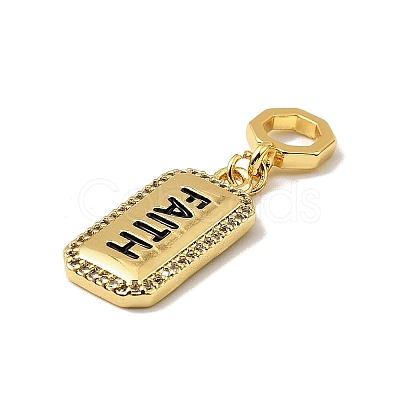 Brass Micro Pave Cubic Zirconia Pendants KK-C111-02G-01-1