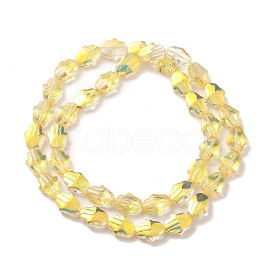 Transparent Electroplate Glass Beads Strands EGLA-F159-HP02-1