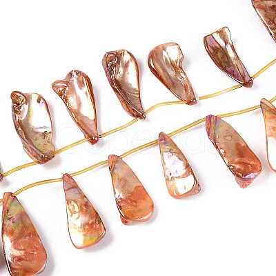 AB Color Plated Dyed Natural Freshwater Shell Beads Strands SHEL-T020-55E-1